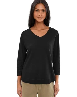 Elliott Lauren Garment Dye Tees - V-Neck 3/4 Sleeve Tee Women's