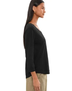 Elliott Lauren Garment Dye Tees - V-Neck 3/4 Sleeve Tee Women's