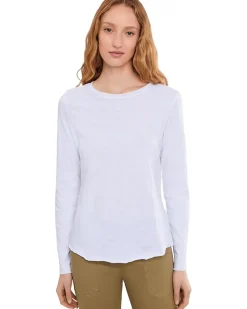 Elliott Lauren Garment Dye Tees - Long Sleeve Tee With Raw Edges Women's