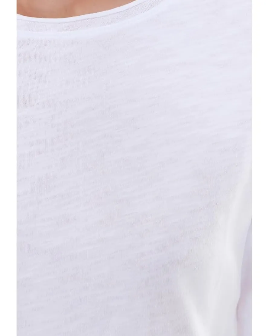 Elliott Lauren Garment Dye Tees - Long Sleeve Tee With Raw Edges Women's