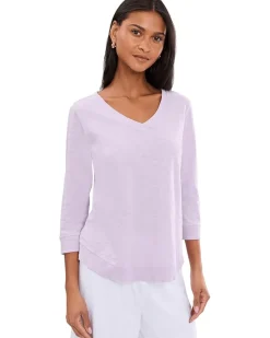 Elliott Lauren Garment Dye Tees - V-Neck 3/4 Sleeve Tee Women's