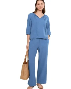 Elliott Lauren Gauze - Raglan Sleeve Top with Drawstring Detail Women's