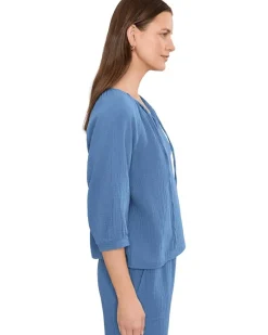 Elliott Lauren Gauze - Raglan Sleeve Top with Drawstring Detail Women's