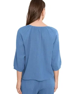 Elliott Lauren Gauze - Raglan Sleeve Top with Drawstring Detail Women's