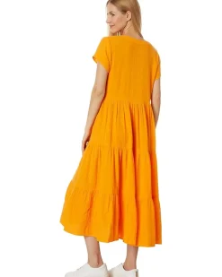 Elliott Lauren Gauze - Short Sleeve V-Neck Dress Women's