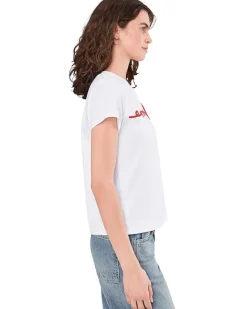 Elliott Lauren Heart's Desire - Short Sleeve Tee With Heart Embroidery Detail Women's