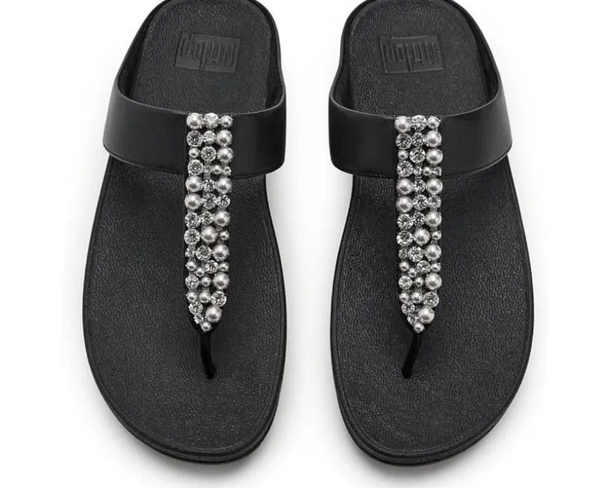 FitFlop Fino Pearls-and-crystal Toe-post Sandals Women's