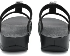 FitFlop Fino Pearls-And-Crystal H-Bar Slides Women's