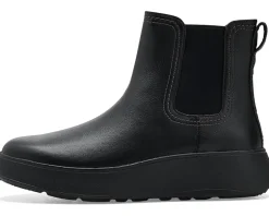 FitFlop F-Mode Stitch Warm Tumbled-Leather Chelsea Boots Women's
