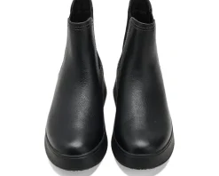 FitFlop F-Mode Stitch Warm Tumbled-Leather Chelsea Boots Women's