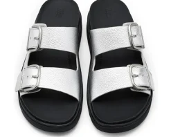 FitFlop Gen FF Buckle Tumbled Leather Two Bar Slides Women's