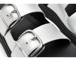 FitFlop Gen FF Buckle Tumbled Leather Two Bar Slides Women's