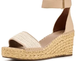 Franco Sarto Clemens Raffia Espadrille Wedge Heel Sandals Women's