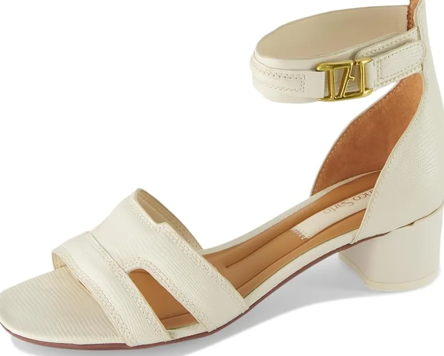 Franco Sarto Nora Ankle Strap Low Block Heel Sandals Women's