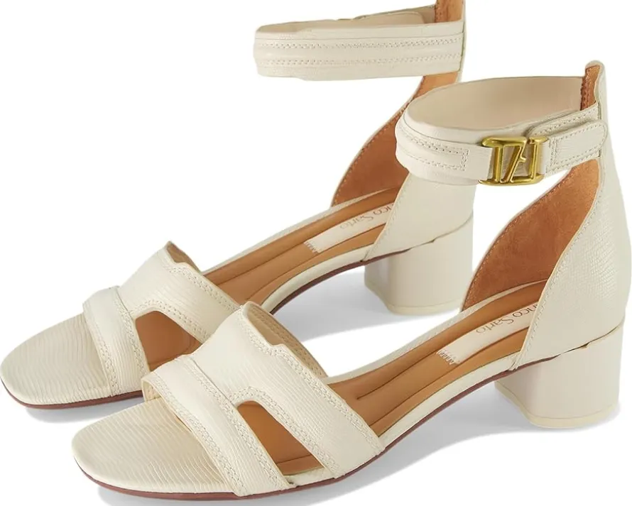 Franco Sarto Nora Ankle Strap Low Block Heel Sandals Women's