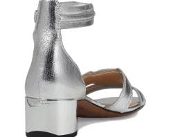 Franco Sarto Nora Ankle Strap Low Block Heel Sandals Women's