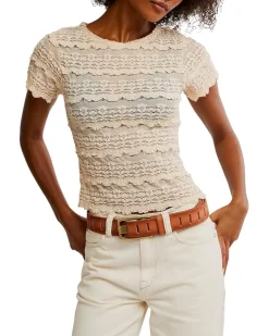 Free People Angelina Lace Tee Women's
