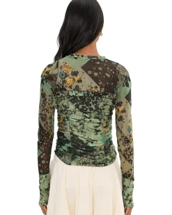 Free People Ariana Long Sleeve Ruched Top Women's
