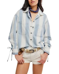 Free People Crossroads Striped Shirt Women's