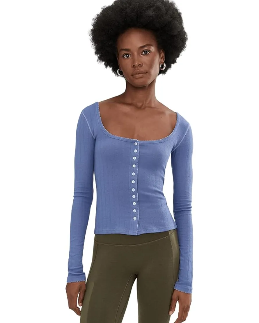 Free People End Game Pointelle Long Sleeve Women's