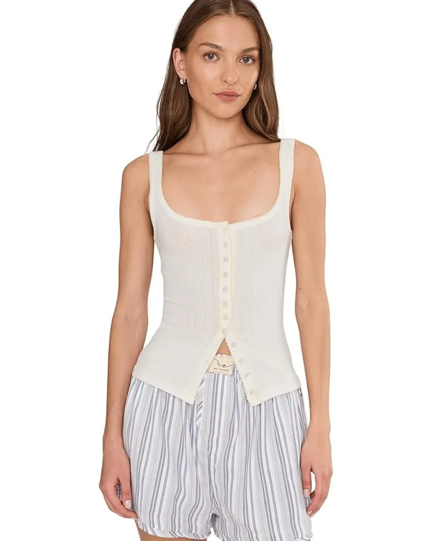 Free People End Game Pointelle Tank Women's