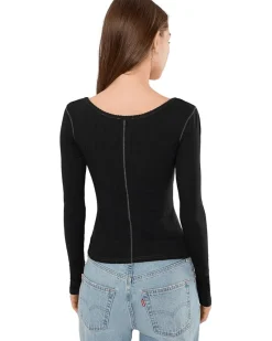 Free People End Game Pointelle Long Sleeve Women's