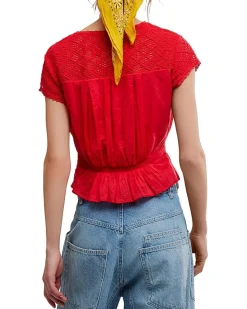Free People Glimmer Embroidered Top Women's