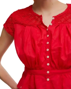 Free People Glimmer Embroidered Top Women's