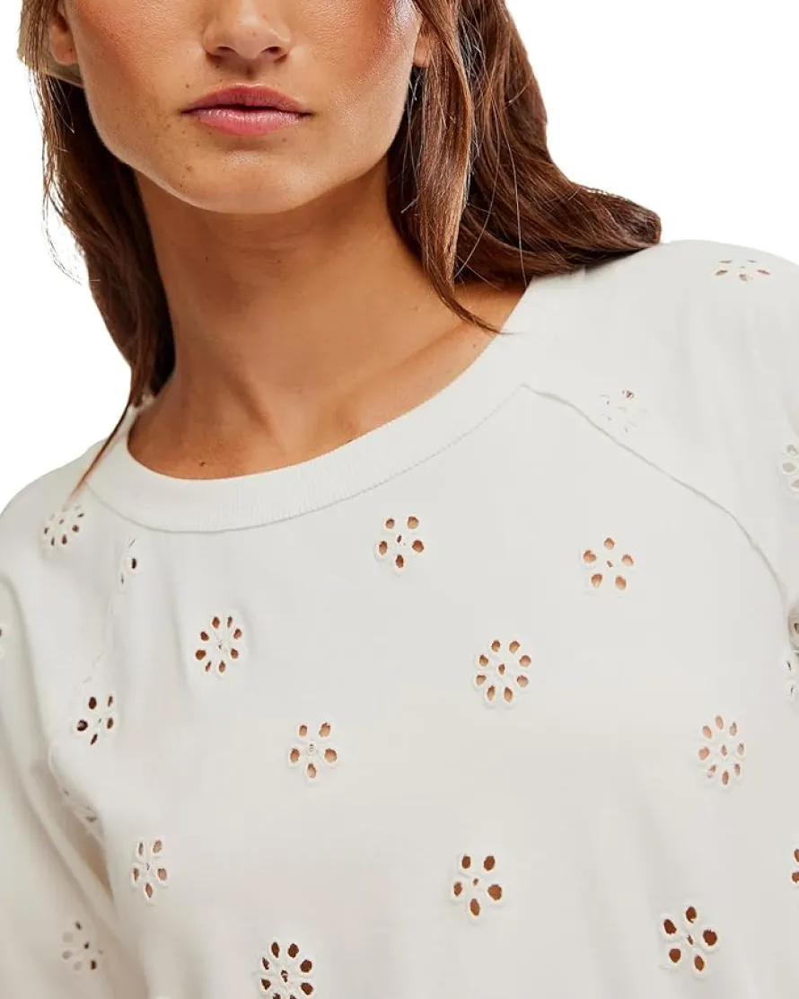 Free People Jessie Eyelet Tee Women's