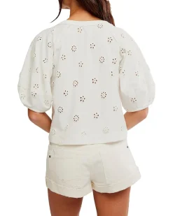 Free People Jessie Eyelet Tee Women's