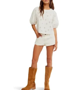 Free People Jessie Eyelet Tee Women's
