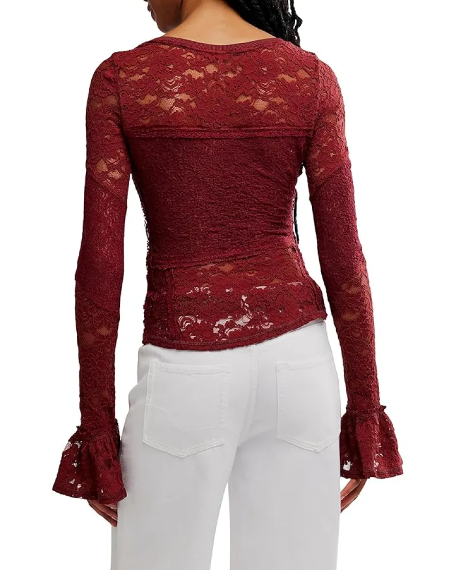 Free People Lace Layering Long Sleeve Women's