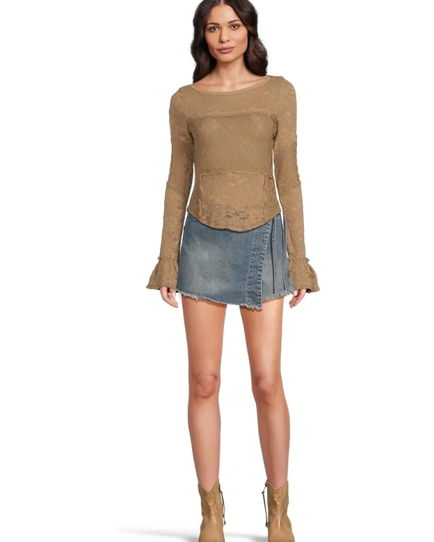 Free People Lace Layering Long Sleeve Women's
