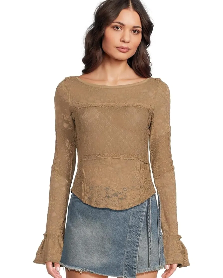 Free People Lace Layering Long Sleeve Women's