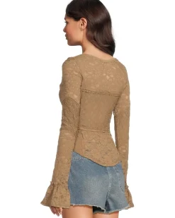 Free People Lace Layering Long Sleeve Women's