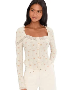 Free People Lets Party Cardi-Print Women's