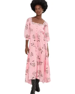 Free People Morning Meadows Long-Sleeve Maxi Dress Women's