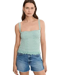 Free People So Soft Frill Square Neck Tank Women's