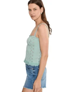 Free People So Soft Frill Square Neck Tank Women's