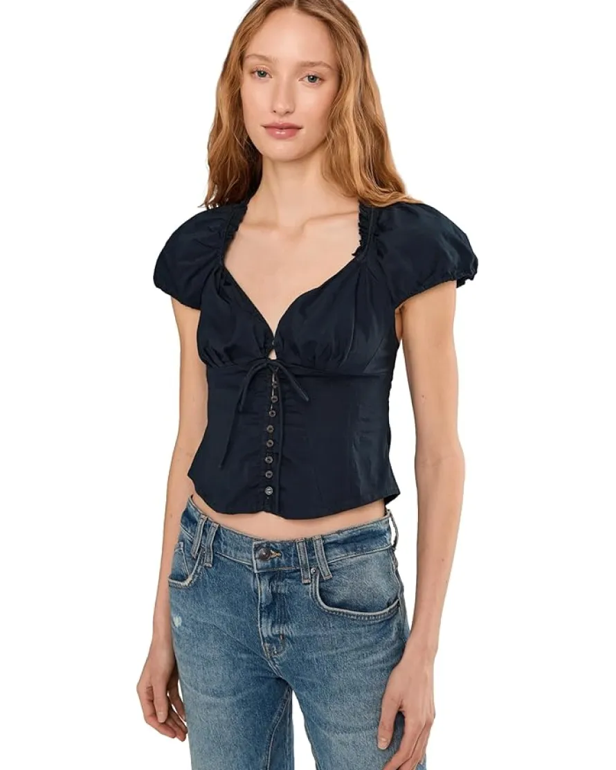 Free People Summer Short Sleeve Blouse Women's