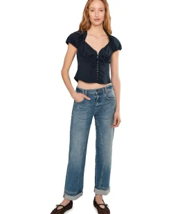 Free People Summer Short Sleeve Blouse Women's