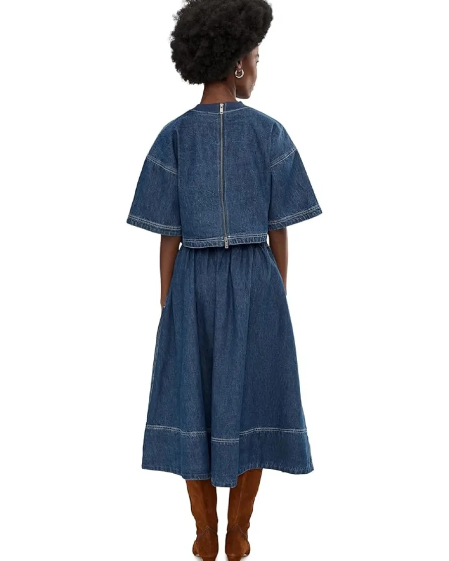 Free People Westley Denim Skirt Set Women's