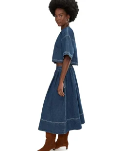 Free People Westley Denim Skirt Set Women's