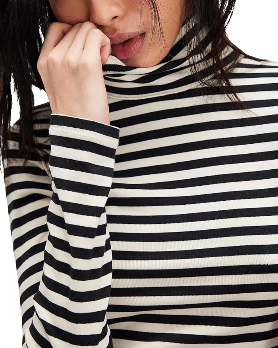 Free People We The Free Good Good Stripe Turtleneck Women's