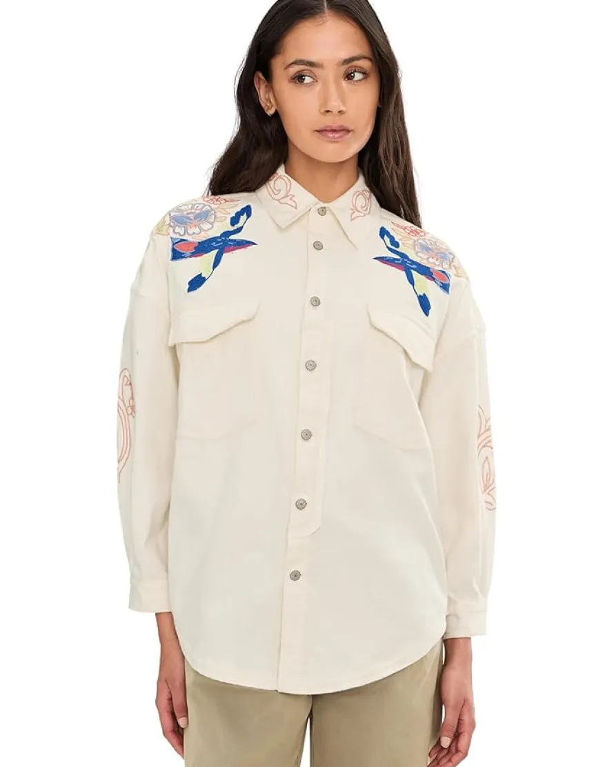 Free People We The Free Take Flight Embroidered Shirt Women's
