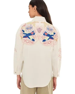 Free People We The Free Take Flight Embroidered Shirt Women's