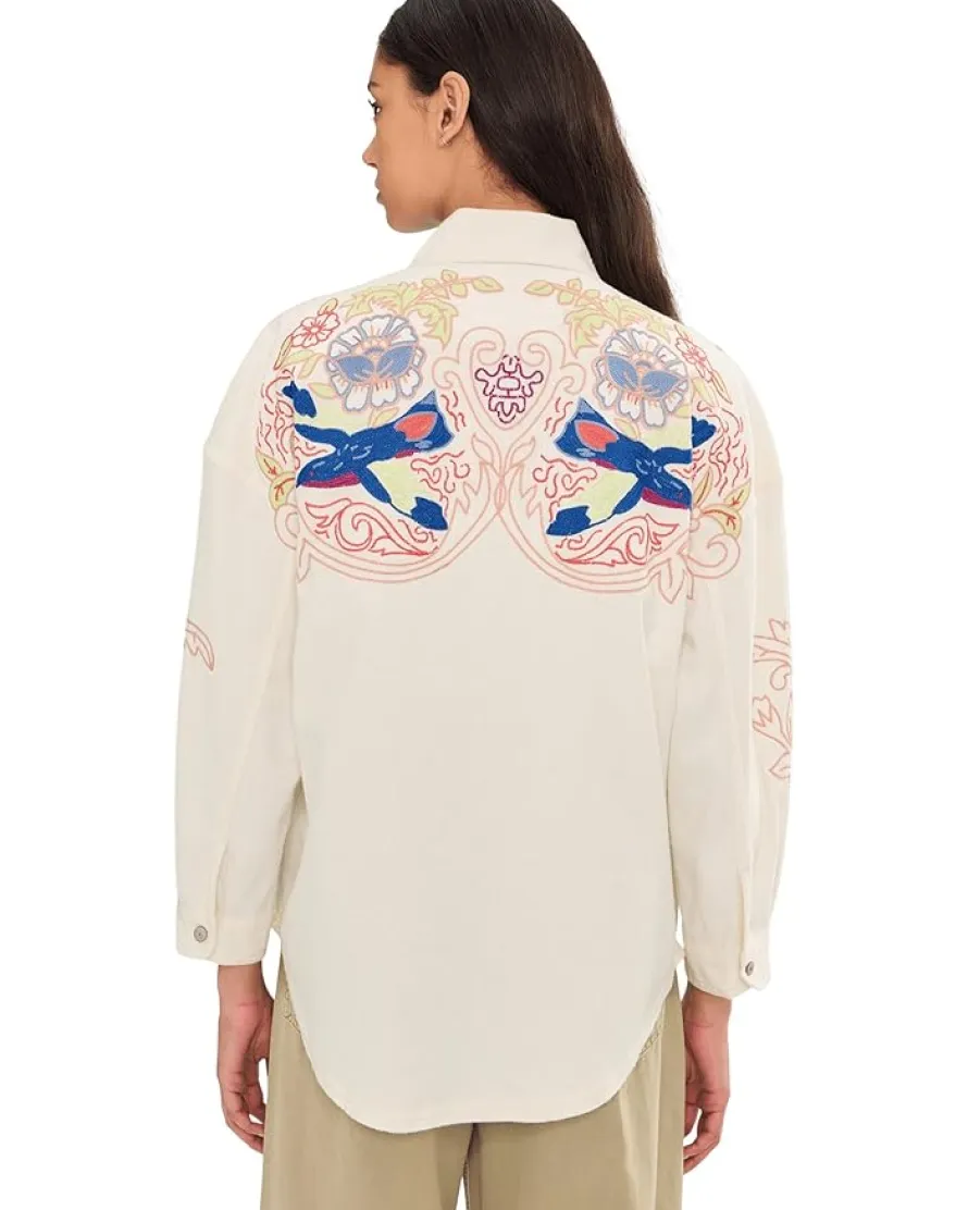 Free People We The Free Take Flight Embroidered Shirt Women's