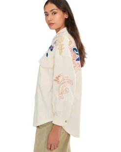 Free People We The Free Take Flight Embroidered Shirt Women's