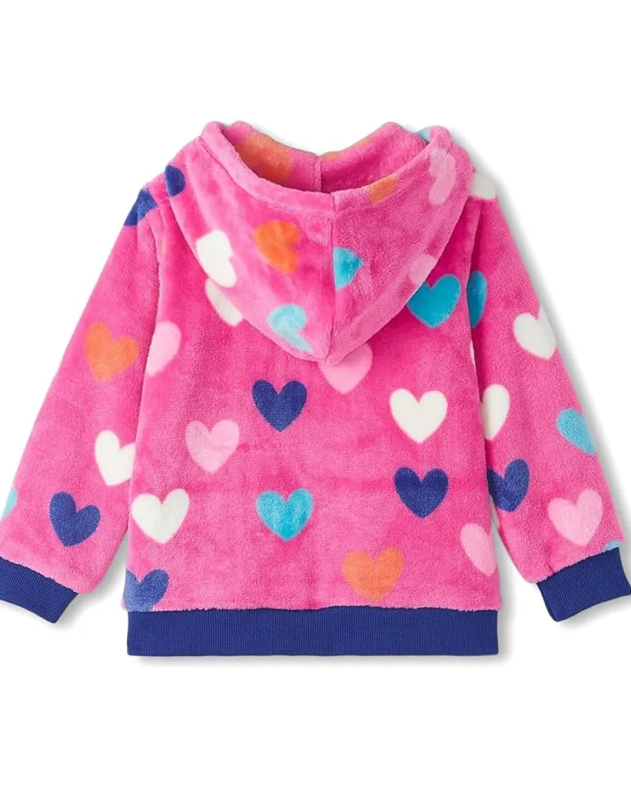 Hatley Kids Hearts Fuzzy Fleece Zip-Up Hoodie (Toddler/Little Kid/Big Kid)