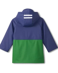 Hatley Kids Navy and Juniper Raglan Rain Jacket (Toddler/Little Kid/Big Kid)